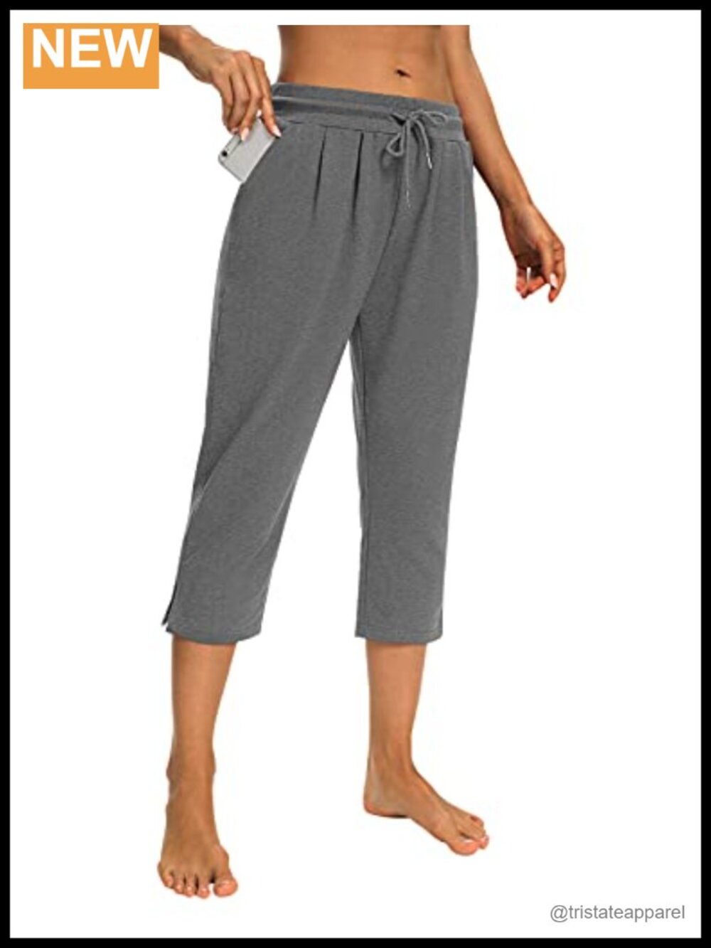 Women's Capri Yoga Pants Loose Workout Joggers Drawstring Sweatpants Lounge